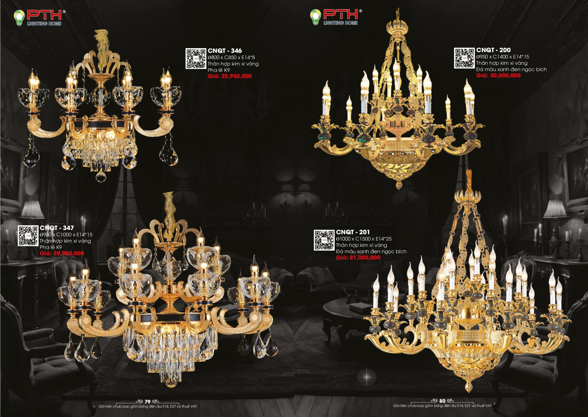 Bảng giá đèn trang trí PTH Lighting Home 2026